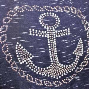 SJS Brand, Woman's Size 3X Anchor Bling Tee